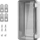 ABS Plastic Dustproof Waterproof IP65 Junction Box Hinged Shell Universal Electrical Project Enclosure Gray, with PC Transparent Clear Cover 7.9 x 3.9 x 2.8 inch (200 x 100 x 70mm)