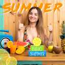 2 x 3 Pieces Summer Wooden Block Decor for Home Lemon Wooden Tiered Tray Block Decor Rustic Hello Summer Sign for Living Mantle Kitchen Table Party Decoration