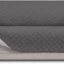 Easy-Going Reversible Oversized Couch Cover for 3 Cushion Couch Sofa Cover for Dogs Water Resistant Furniture Cover (Oversized Sofa, Gray/Light Gray)