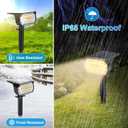 Solar Spot Lights Outdoor, [76 LED/10 Pack] Solar Lights Outdoor IP65 Waterproof, 3 Modes Solar Powered Landscape Spotlights for Garden Yard Outside Patio Pathway Pool(Warm White)