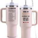 Sister Tumble with Handle 40oz Sisters Birthday Gifts - Sister Gifts from Sisters, Stainless Steel Insulated Travel Cup with Lid, Funny Mothers Day, Christmas Gifts for Sis Bestie Best Friend