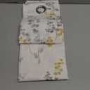 BGment Short Linen Curtains for Small Window 45 Inch Length 2 Panels, Boho Light Filtering Privacy Curtains for Farmhouse Bedroom Basement Bathroom, Cottage Leaf Design, Each 42 Inch Wide, Yellow