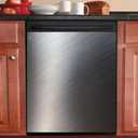 Stainless Steel Dishwasher Magnet Cover, Silver Magnetic Dishwasher Cover for Front Door Panel, Magnetic Dishwasher Decorative Panel Decal Refrigerator Sticker, 23"x 26"
