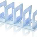 Lemical 4-Section Vertical Desk Organizer, Detachable Desktop File Sorter, Document & Magazine Holder for Office, Home, School & Dorm (Blue)