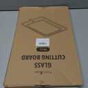 Freshmage 2Pcs Tempered Glass Cutting Boards for Kitchen, Glass Cutting Board Set (15"x10" & 12"x8") with Non-Slip Silicone Edges and Hanging Hole, Clear Cutting Board for Countertop & Chopping