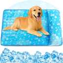Dog Cooling Mat, Pet Cooling Mat with Non-Toxic Solid Gel, Self-Cooling Pad for Dogs, Waterproof, Durable Cooling Bed for Indoor, Outdoor, Summer L ( 21.5 × 31.5in )