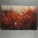 Sense&Sensitivity Arts - Reed Landscape Oil Painting Print Red Abstract Wall Art Modern Vintage Red Grass Wall Decor Abstract Art Wall Decor for Living Room Kitchen Bathroom Bedroom Office Hallway
