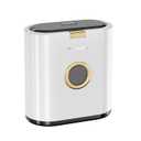Bathroom Trash can with lid, 3.4 gallon/13 Liter Ultra-Thin Plastic Trash can, Press flip lid Sealed, Suitable for Kitchen, Bedroom, Office, Laundry Room, Toilet, RV (White)