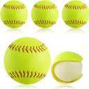 GKK Softballs 12 Inch Sports Practice 4 Pack Official Size and Weight Softball Fastpitch Practice Softballs Autograph Softball Training Ball for Games, Soft Toss, Batting