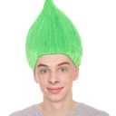 Unisex Adult Troll Wigs Collections | Synthetic Fiber Costume Wig for Men and Women | Capless Cap Halloween Colorful 80s Wigs | Trolls TV Movie Cosplay Costume Accessories - Green
