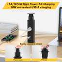 Pop Up Electrical Outlet for Countertop, Recessed Power Strip with 3 AC Outlet & 2 USB Ports,2.5" Hole Pull Pop Up Socket Hidden Outlets, Pop Out Power Outlet for Kitchen Counter Conference Desk