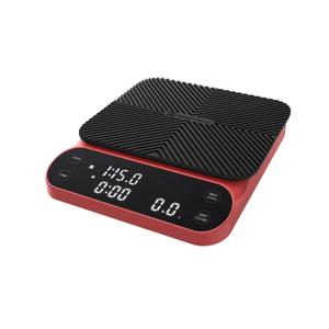 Maestri House S3 Coffee Scale with Timer, 3kg/ 0.1g Rechargeable Digital Scale, 3 Brew Modes, Adjustable Ratios & Flow Rate Display, Barista-Grade for Pour-Over, Espresso, French Press – Red