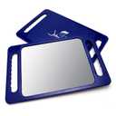 JOHNNY B. Large Handheld Lightweight Rectangular Mirror with Double Handle for Barbers, Hairdressers, Home