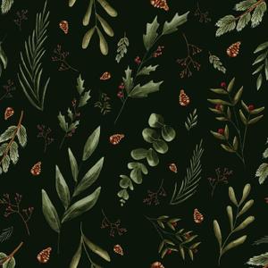 2 x Green Leaf Black Floral Wallpaper Peel and Stick Forest Botanical Foliage Wallpaper for Bedroom Decorative Leaf Dark Contact Paper for Cabinets Drawer Vintage Removable Wall Paper 12"x118"