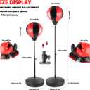 Punching Bag with Stand & Speed Bags for Boxing, Reflex Bag Set | Includes 2 Pairs Gloves (L+S), Adjustable Reflex Bar, For Adults & Teens, Home Training Stress Relief & Fitness, Large + Small