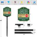 No Trespassing Dog on Premises Sign with Adjustable Height Stake Set, Beware of Dog Sign, 12x10 Inch/44 Inch High-50-Mil Thick Aluminum, Dog on Duty Signs for Yard, Plug and Play Ready