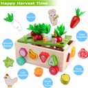 SKYFIELD Montessori Wooden Garden Toy for Baby Boys Girls 1 2 3 Years Old, Fine Motor Skills Developmental Gift Toy Color Shape Fruit Sorting Orchard Cart Farm Game for Toddler 1-3