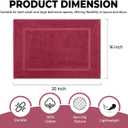 KAHAF COLLECTION Bath Mat Floor Towel Set - Absorbent Cotton Hotel Spa Shower/Bathtub Mats [Not a Bathroom Rug] (Burgandy, 2 Pack (16"x24"))