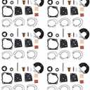 WFLNHB 6 x Carburetor Repair Kit replacement for Johnson Evinrude V4, V6 (90 100 105 115 150 175hp) 18-7247 436852 438996