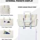 Roulens Tote Bag for Women 2 Set Puffer Tote Bag with Adjustable Top-handle, Quilted Shoulder Handbag for Work/Travel (Beige)