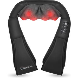 Snailax Shiatsu Neck and Shoulder Massager - Back Massager with Heat, Deep Kneading Electric Massage Pillow for Neck, Back, Shoulder,Foot,Body