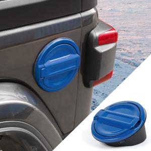 JWWY for JL Wrangler Fuel Tank Cover Gas Cap Petrol Tank Fuel Filler Cover Trim Fit for 2018-2024+ Jeep Wrangler Exterior Accessories JL 2/4 Door Aluminum Alloy Blue