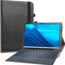 LiuShan Compatible with Dell Latitude 7350 Detachable case,PU Leather Slim Folding Stand Cover for 13" Dell Latitude 7350 Detachable Tablet(Not Fit Other Tablet),Black