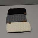 Sofier Winter Headbands for Women 3 Packs Knit Ear Warmers Soft Fuzzy Fleece Lined Cold Weather Ear Muffs Christmas Stocking Stuffers Gifts (Black+Grey+Beige)