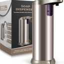 Automatic Soap Dispenser, Fits Most Soaps, 3 Adjustable Dispensing Levels, Smart Precise Sensing, Easy to Use & Refill, 8.8 oz Stainless Steel Touchless Soap Dispenser for Kitchen (Champagne)