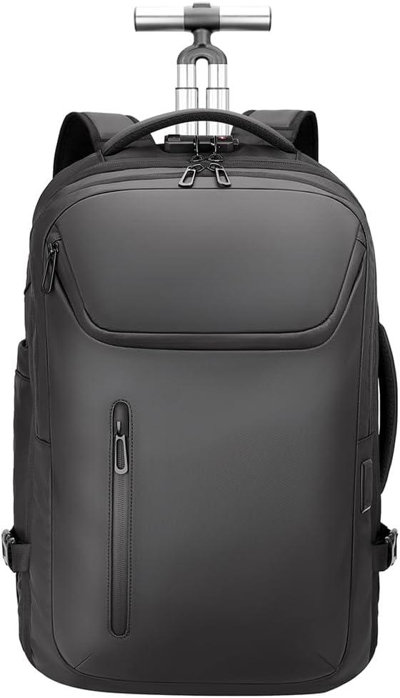 Large Rolling Backpack for Women&Men, 50L Work Backpack with Wheels, Business Laptop Backpack with USB Port,TSA Lock Carry On for Travel, College, Teacher