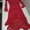 MEROKEETY Women's 2026 Wedding Guest Dress Bodycon Long Sleeve Square Neck Ruched Mesh Cocktail Party Holiday Midi Dresses (Large, Wine)