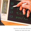 Rechargeable Electronic Memo Pad with LCD Message Board, Thermometer, Hygrometer, Alarm Clock & Desk Calendar Includes Stand & Magnetic Pen, Ideal for Office Desk or Gift (White)