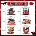 6 Pcs Derby Horse Racing Table Decorations Signs Run for the Roses Wooden Tabletop Centerpiece Kentucky Derby Party Tiered Tray Table Toppers for Home Office Desk Derby Shelf Holiday Party Supplies