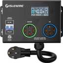 Smart NEMA Socket Splitter 240V for EVs, Auto Power Switch for Level 2 Dual Electric Vehicle (EV) Charging, 3-Color LED Ring, 3.4" LCD Display, No Rewiring Needed, ETL Certified (40 Amp, NEMA 14-50)