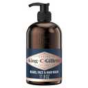 King C. Gillette Beard Wash, Mens Face Wash, 11 oz, Infused with Argan Oil and Avocado Oil to Cleanse Hair and Skin
