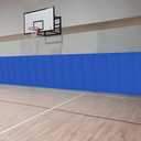 60/72 x20/24 Inch Premium Gym Wall Padding with 6 Pair Hook&Loop,Heavy Duty High Density Anti-Impact Wall Pad 2 Thick Foam Wall Mats for Safety and Comfort for Athletes (Blue)
