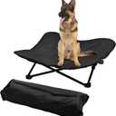 Elevated Dog Bed, Portable Raised Pet Cot for Outdoor and Indoor Folding Dog Cot Bed with Padded Filling Carrying Bag Included Pet Raised Travel Lounger for Camping Traveling, Large (36x36x12inch)