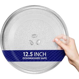 IMPRESA Replacement Microwave Glass Plate - Clear 12.5 Inch Microwave Plate Replacement - Compatible with General Electric & Samsung Models