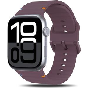 TiMOVO Sport Band Compatible with Apple Watch 42mm (Series 11/10) 41mm 40mm 38mm for Women Men (2025), Soft Silicone Replacement Strap for iWatch Series 9/8/7/6/5/4/3/2/1/SE 3 2 1, Smoky Purple