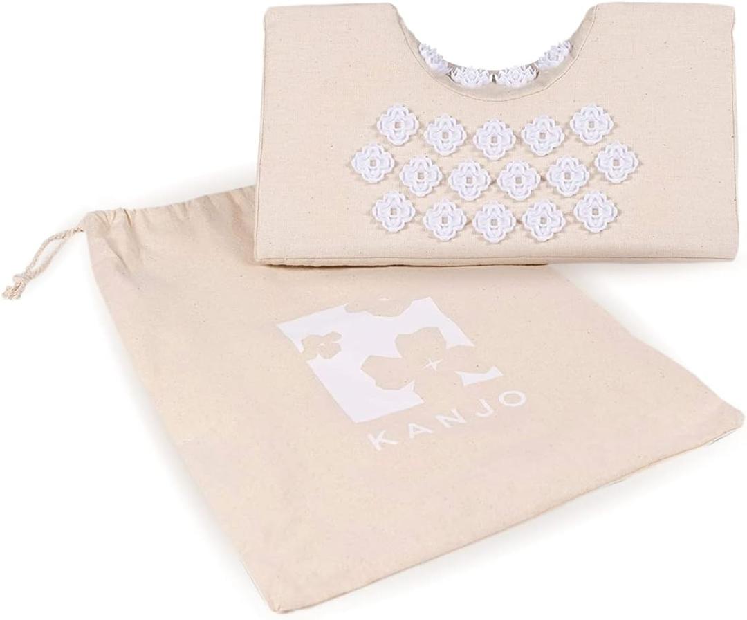 Kanjo FSA HSA Eligible Acupressure Neck Pain Relief, Cervical Traction Wedge Pillow - High Density Memory Foam Core - Cervical Traction Neck Pillow - Relieves Back and Neck Pain, Stress Relief