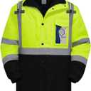 TCCFCCT Safety Jacket for Men & Women, Hi Vis Reflective Jackets with Pockets, Construction Coats for Cold Weather, High Vis Rain Gear, Waterproof, Long J-Yellow, Size S