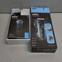 Braun Electric Series 3 Razor with Precision Trimmer, Rechargeable, Wet & Dry Foil Shaver for Men, Blue/Black, 4 Piece