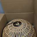 17.6 inch Hemp Rope Woven Pendant Light Wicker Pendant Light 3-light Rattan Light Fixture Boho Chandelier Farmhouse Chandelier Dome Pendants Light for Dining Room Bedroom Kitchen(Bulb Incl