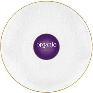 Organic Hammered Clear Gold Rim 9" Plates, Case of 120 (12 packs x 10)
