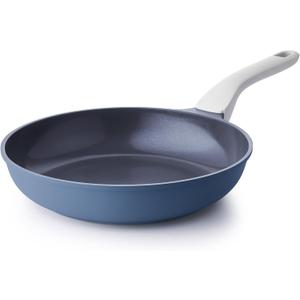 Nonstick Ceramic Frying Pan, Non Toxic Skillet, Healthy Egg & Omelet & Chef's Pan, PTFE PFOA & PFAS Free, Induction Compatible (8-Inch, Blue Gray)