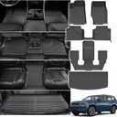 Powerty Floor Mats for Toyota 4Runner 2025 2026(Fit 5 Seats,Not for Hybrid Model), All Weather 3D TPE Anti-Slip Trunk Cargo Liner Seat Back Covers Protectors Full Set Car Accessories