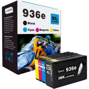 936e 936 Ink Cartridges Combo Pack Replacement for HP Ink 936 HP936 HP936e Compatible for OfficeJet Pro 9125e 9128e 9130e 9135e 9730e Office Jet 9122e, 9130 9120 9120e Series Printer| Pack of 4