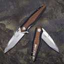 folding pocket knife for men4in d2 tool steel blade,liner lock layers g10 handle,outdoor survival edc tool camping hunting knives with clip (brown)