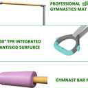 Foldable & Moveable Gymnastics Horizontal Bar with Rings,3to 5Adjustable Height Expandable Junior Kip Bar for Home,Indoor Gym Equipment for Kids
