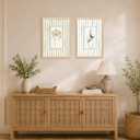 Sage Green Botanical Wall Art Set of 2 Framed, Vintage Herb Floral Canvas Prints, Cottagecore French Country Decor for Living Room Bedroom Bathroom Kitchen, Sage Green, Cream, Beige, Natural Wood, 16"L x 24"W
